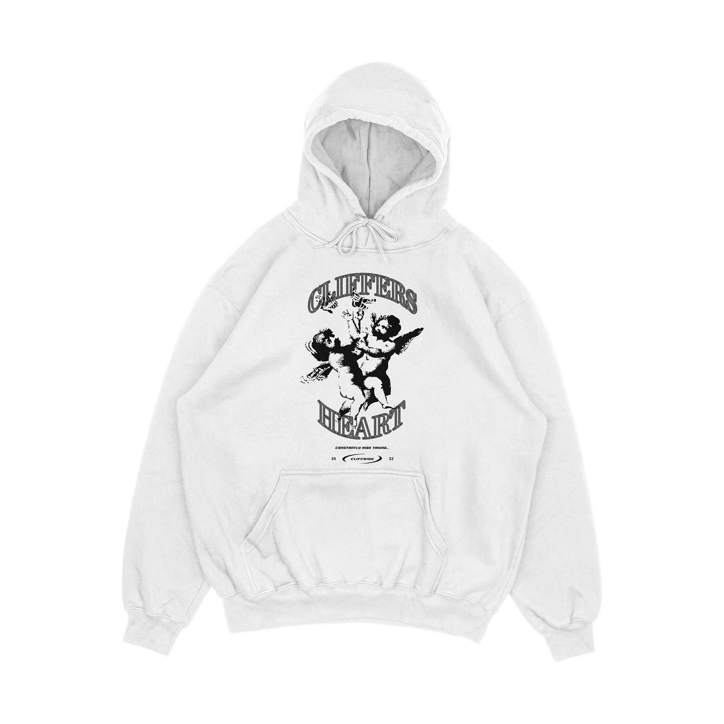 "A Cliffers Heart (Black)" - CliffSide Premium White Hoodie