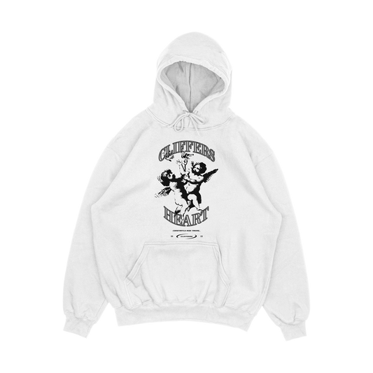 "A Cliffers Heart (Black)" - CliffSide Premium White Hoodie