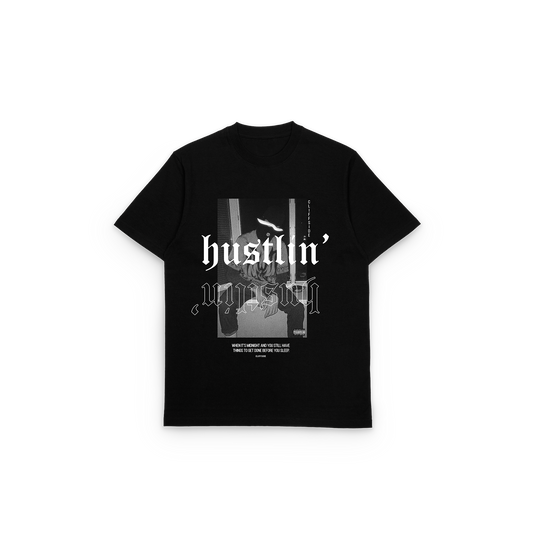 "Hustlin" - CliffSide Premium Black Tee