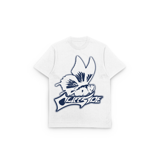 "One Fly (Navy)" - CliffSide Premium White Tee